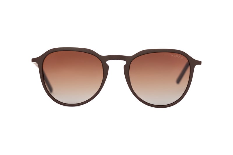 VEGAS Full Rim Hexagon Unisex Saddle Brown  Sunglasses V2067 S C2 - Image 1